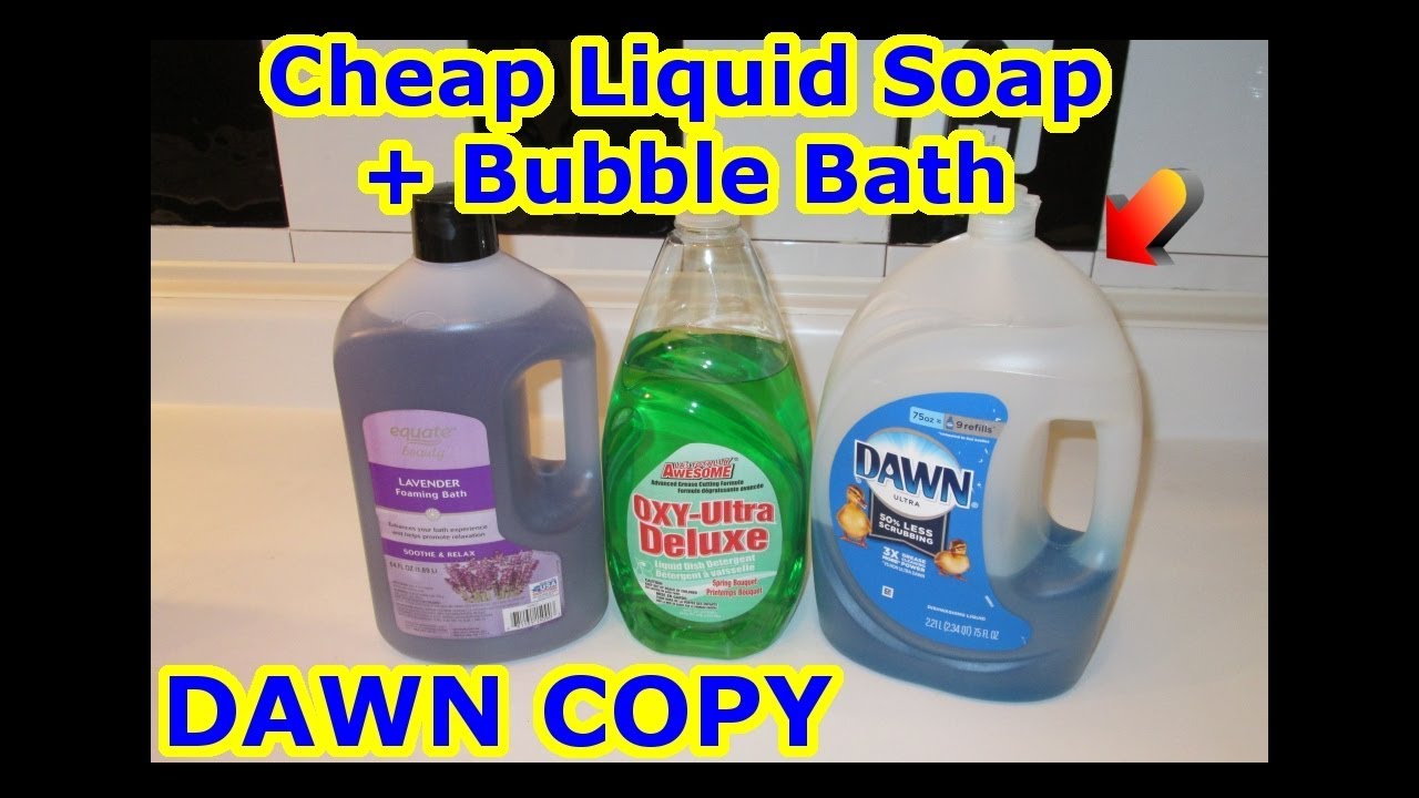 DIY Cheap Liquid Dish Soap + Bubble Bath {= D-A-W-N COPY =} Extra Clean Oil Dishes like Famous Brand