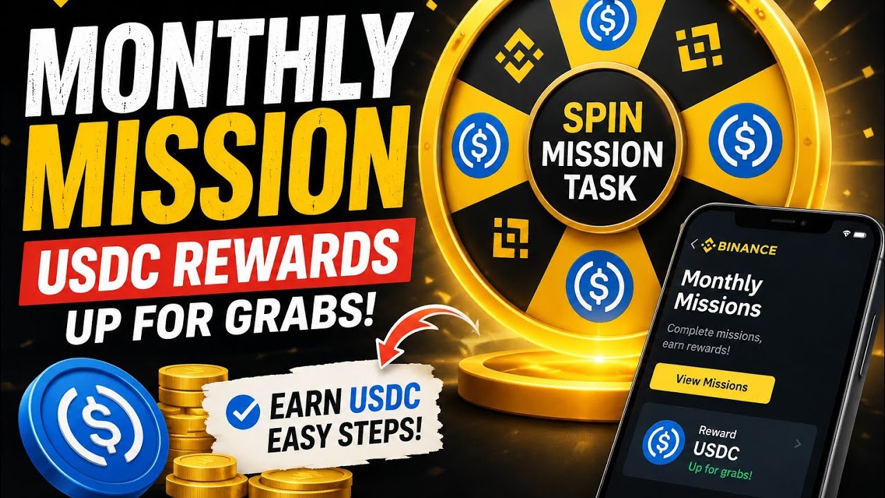 Binance Monthly Mission - USDC Rewards Up for Grabs , Spin mission task