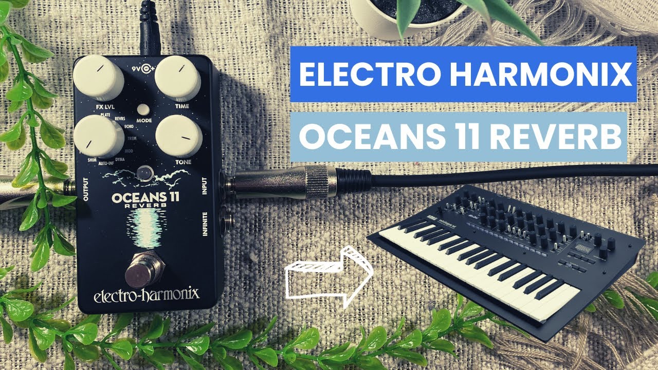 Electro Harmonix Oceans 11 Reverb review on Korg Minilogue XD Synthesizer | No talking, no unboxing