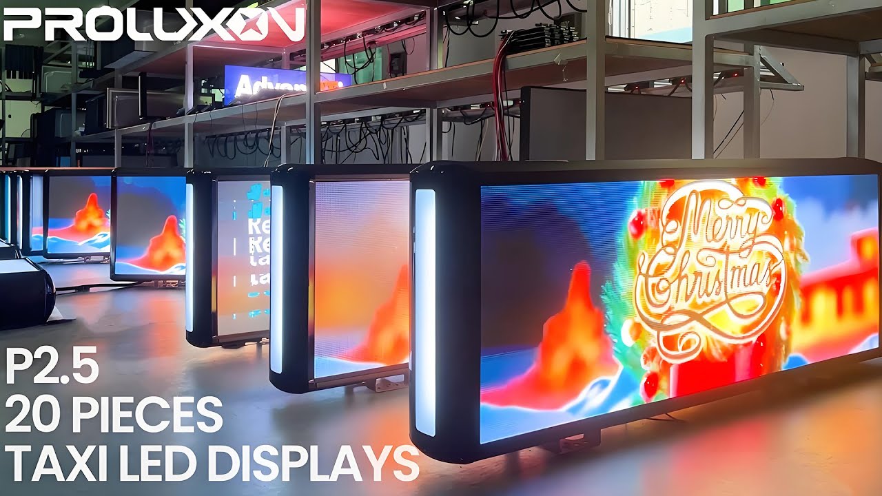 Taxi Roof Top Double-Sided Advertising LED Display, P2.5 Dual-Sided Taxi LED Screen with 960MMX320MM
