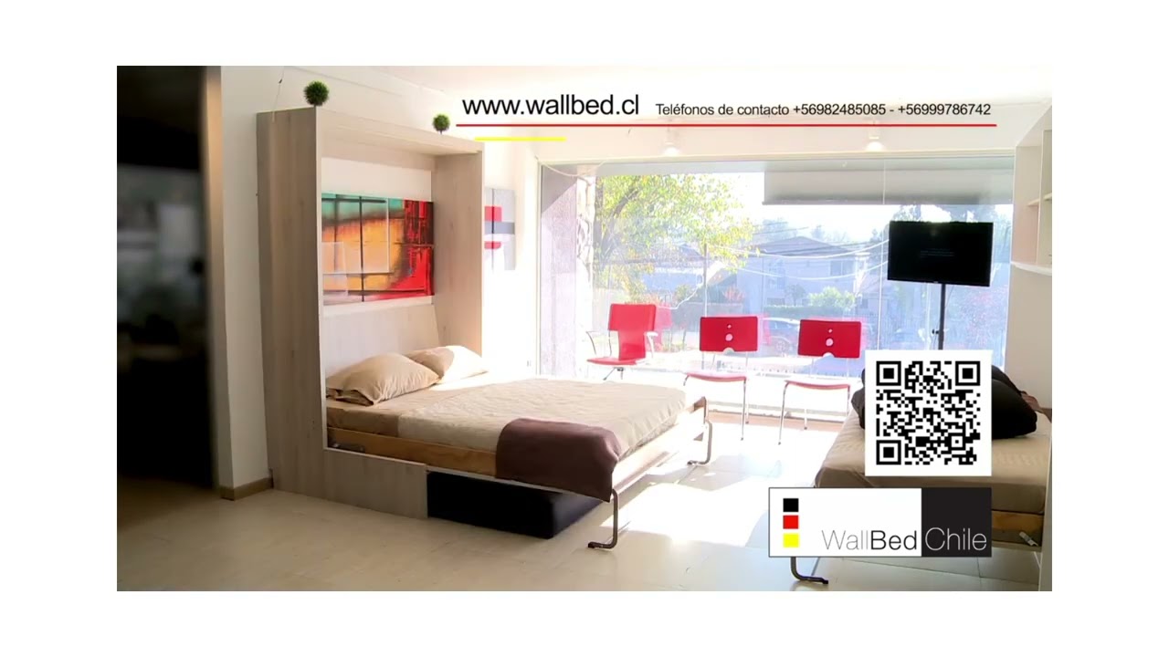 Cama Abatible Wallbed Chile 2 Plazas.