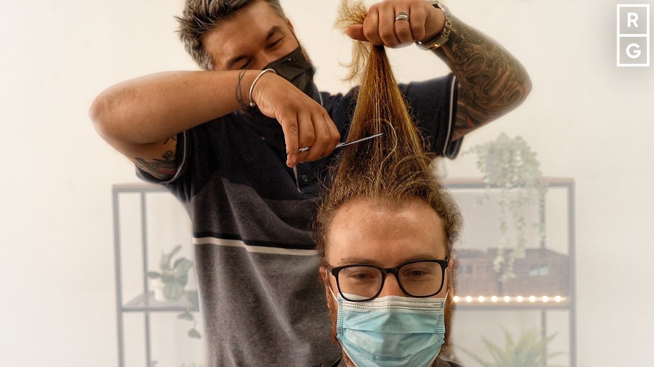 His First Haircut In 4 YEARS!!! (Haircut Transformation For Thinning/Receding Hairline)