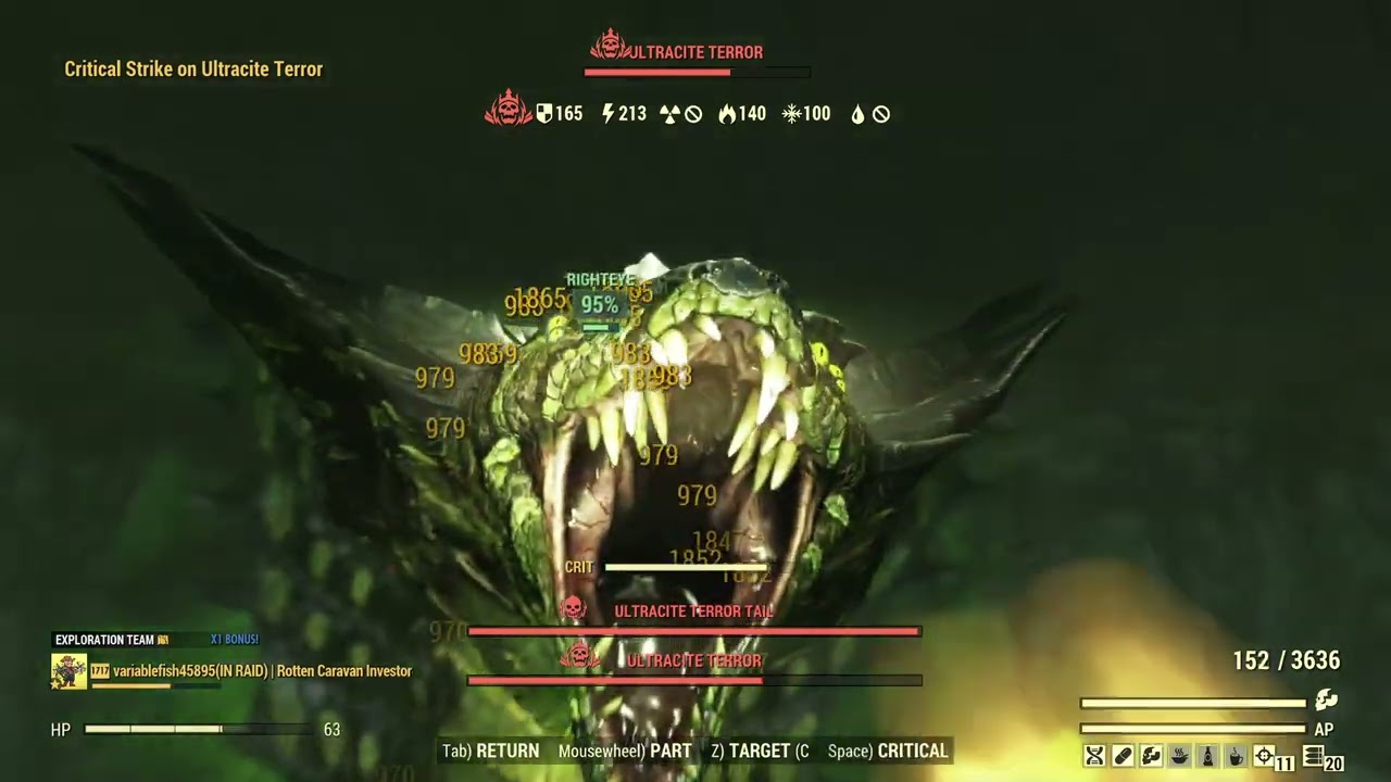 Fallout 76 - Two Shot Prime .50 Cal Infinite VATS Blood Sacrifice Snake Kill