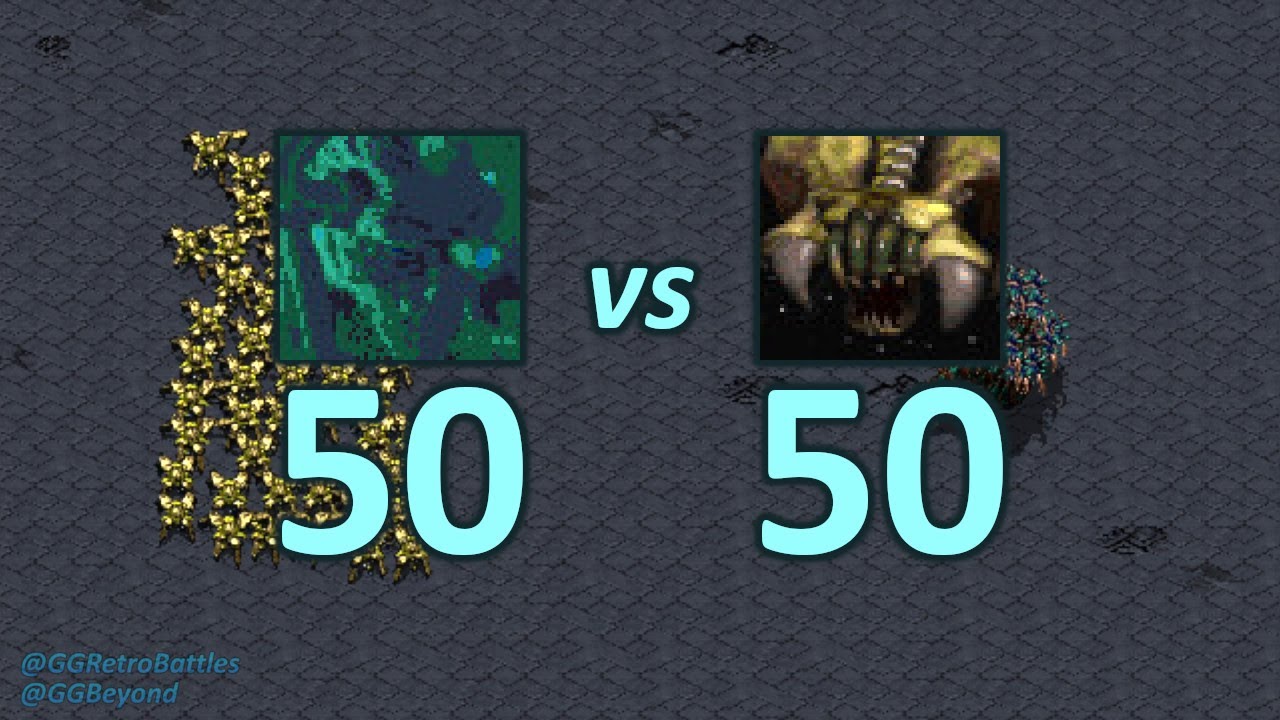 50 Dragoons vs 50 Guardians - Even Numbers - StarCraft Retro Battles