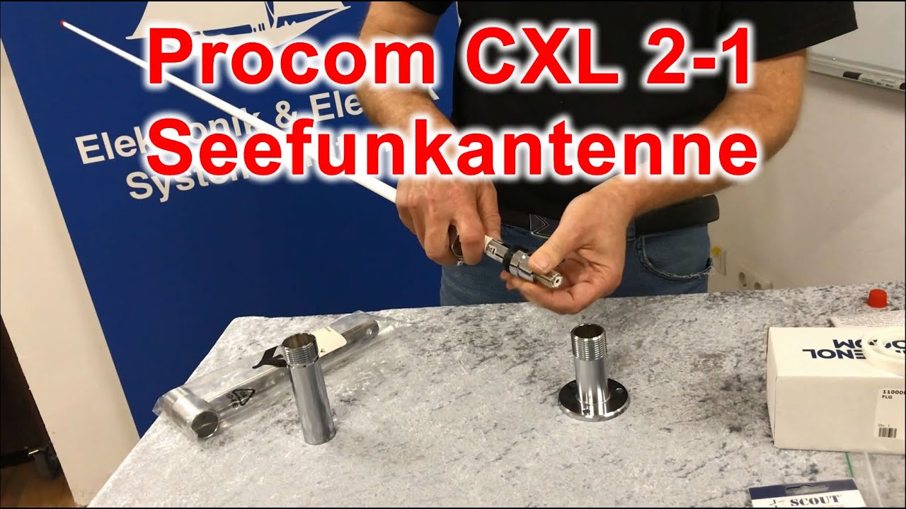 Procom CXL 2-1 Seefunkantenne und Halter von Busse Yachtshop