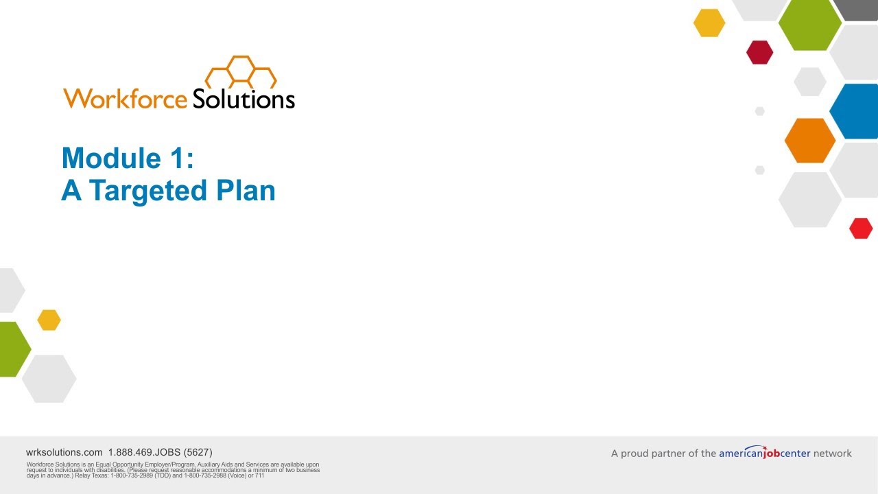 Job Search Module 1: A Targeted Plan