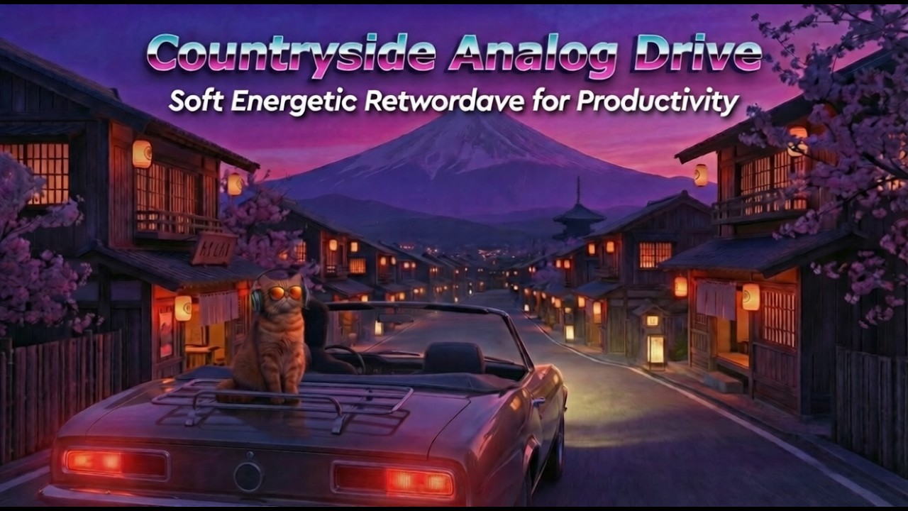 Countryside Analog Drive | Soft Energetic Retrowave for Productivity