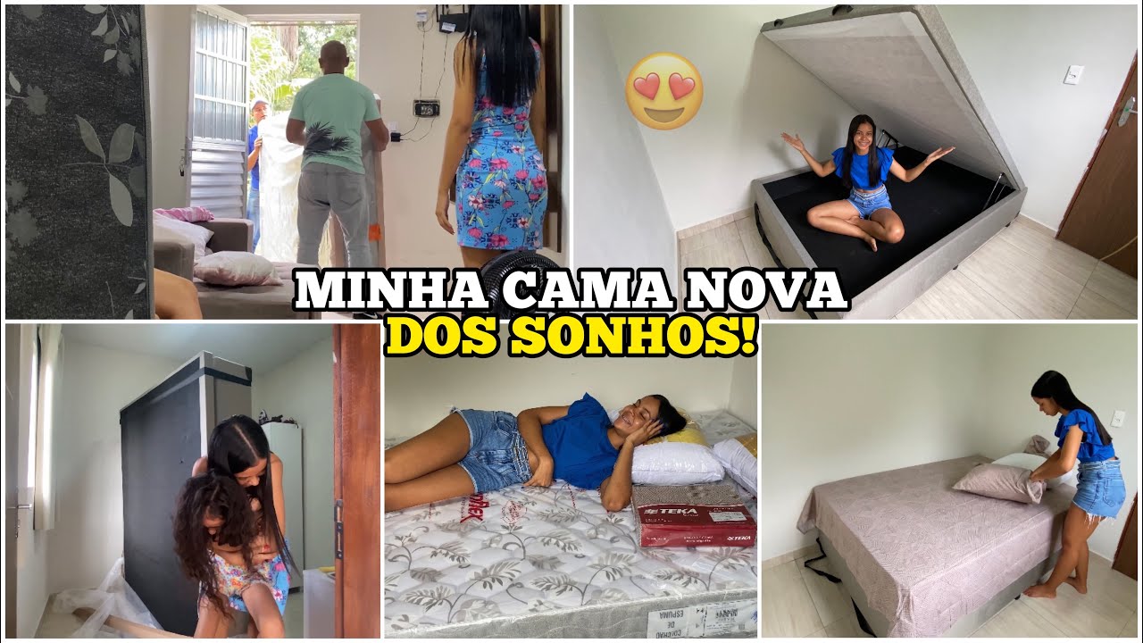 MINHA CAMA NOVA DOS SONHOS! 😍 *comprei a cama ba&uacute;, colch&atilde;o, travesseiros e jogo de cama*