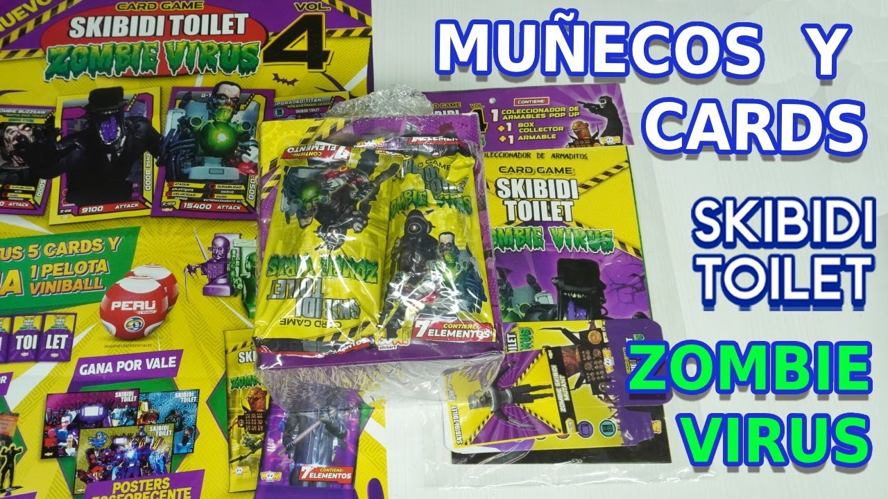 CARDS Skibidi Toilet Zombie Virus de Woow Stickers: revisión y apertura CARTAS con Muñecos