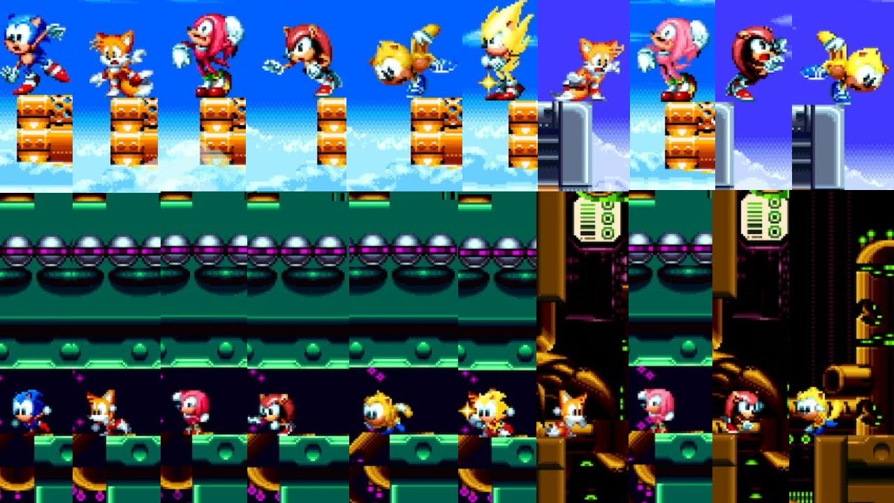 Sonic Mania Plus - All Characters + Super and Chibi Forms Keeping Balance