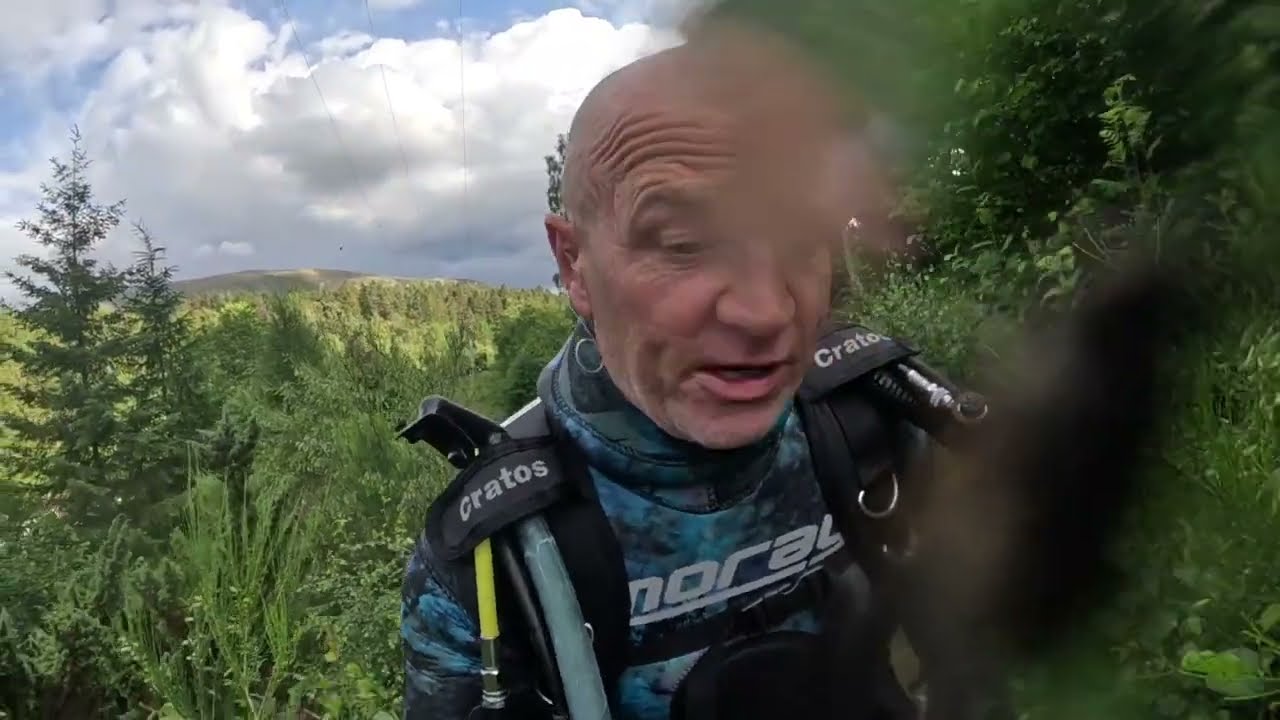 Glenfeshie underwater treasure hunt. scuba diving detecting, river feshie bridge in the Highlands.