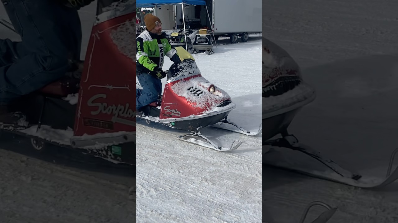 🔥 Old Scorpion Snowmobile Towing Like a Beast! (Vintage Snow Ride) 
