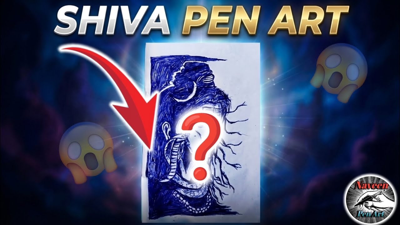 🤯🔱Shiva Pen drawing|How to shiva drawing with pen 