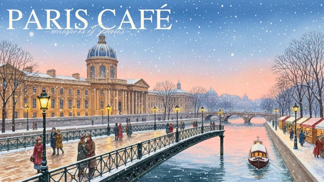𝐏𝐀𝐑𝐈𝐒 𝐂𝐀𝐅𝐄́ 🗼 French Instrumental Music — Hot Chocolate & Snowflakes