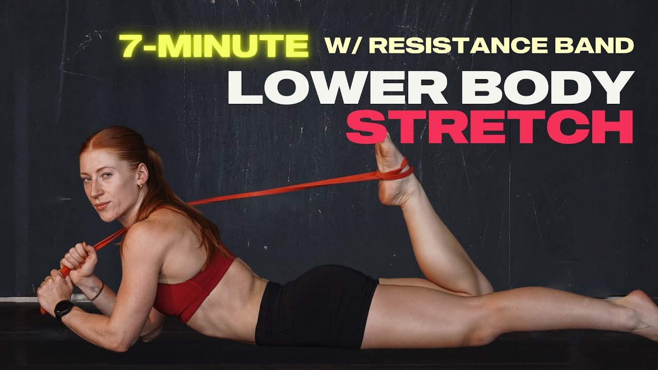 7 Min. Lower Body Stretch w/ Resistance Bands | Cool Down | Follow Along