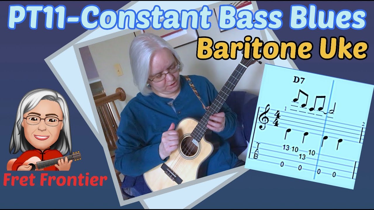 Baritone Uke: PT11 Acoustic Blues | Frets 10-13 | Theme 1 (Free Tabs)