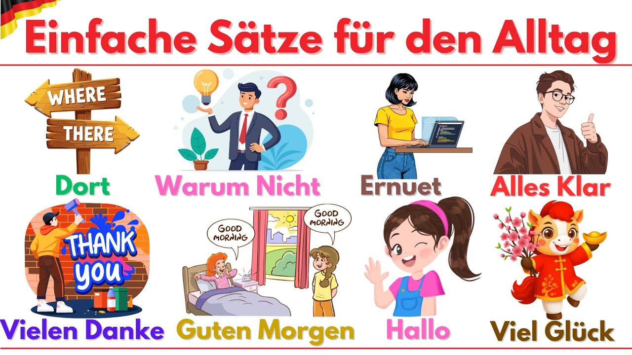 Einfach Deutsch Sätze für den Alltag 🇩🇪 | Essentielle deutsche Sätze mit Englisch | A1–A2 📒 #deutsch