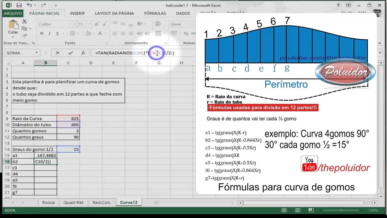 Criando planilhas para Caldeiraria #04 Curva de gomos
