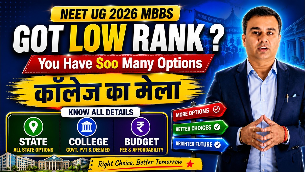 NEET UG 🔥 LOW SCORE / RANK 🔥 MBBS OPTIONS 🔥 STATE 🔥 COLLEGE 🔥 BUDGET #neetug2026 #mbbsadmission