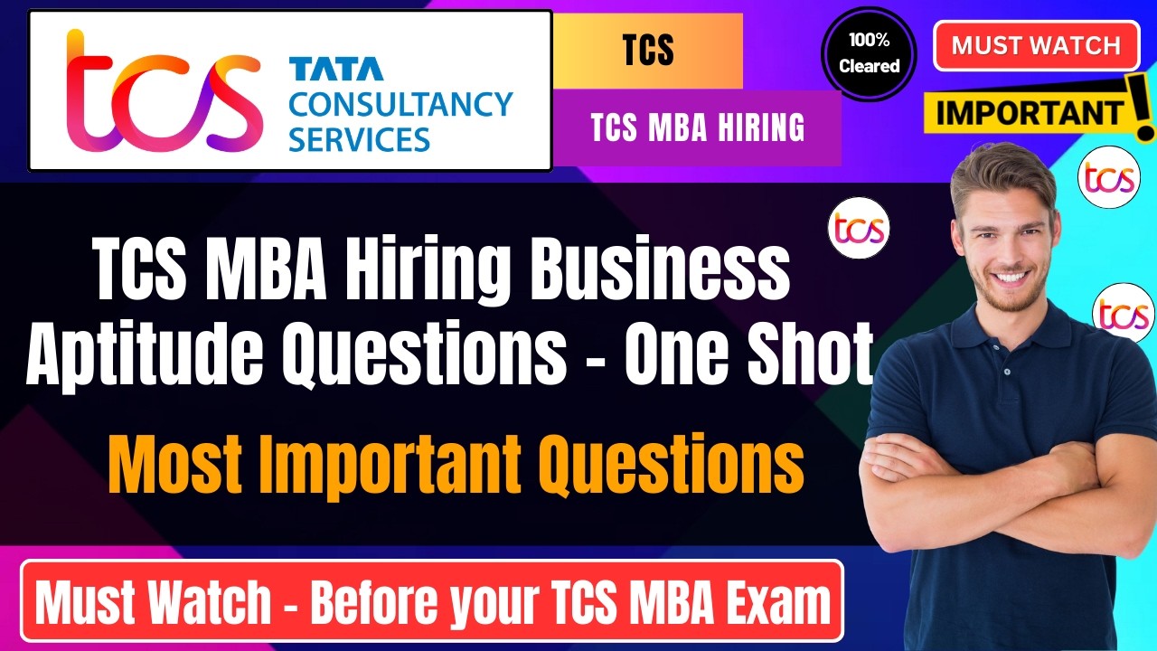 🔥 TCS MBA Hiring Business Aptitude Practise Questions | TCS MBA Business Aptitude Previous Year ques