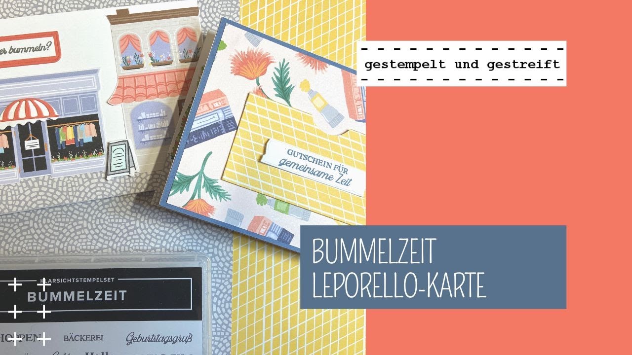 Bummelzeit | Shoppinggutschein | Leporello-Karte mit Einkaufsstraße | Stampin´Up!
