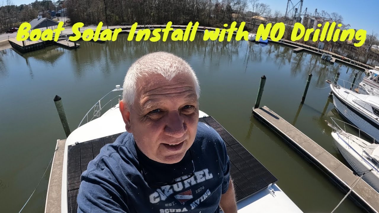 Drilling NO HOLES Boat Solar Panel Installation Hardtop on the Great Loop
