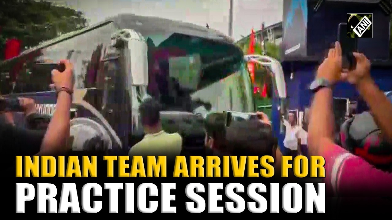 Indian team arrives at R Premadasa for practice session ahead of clash against arch rivals Pakistan