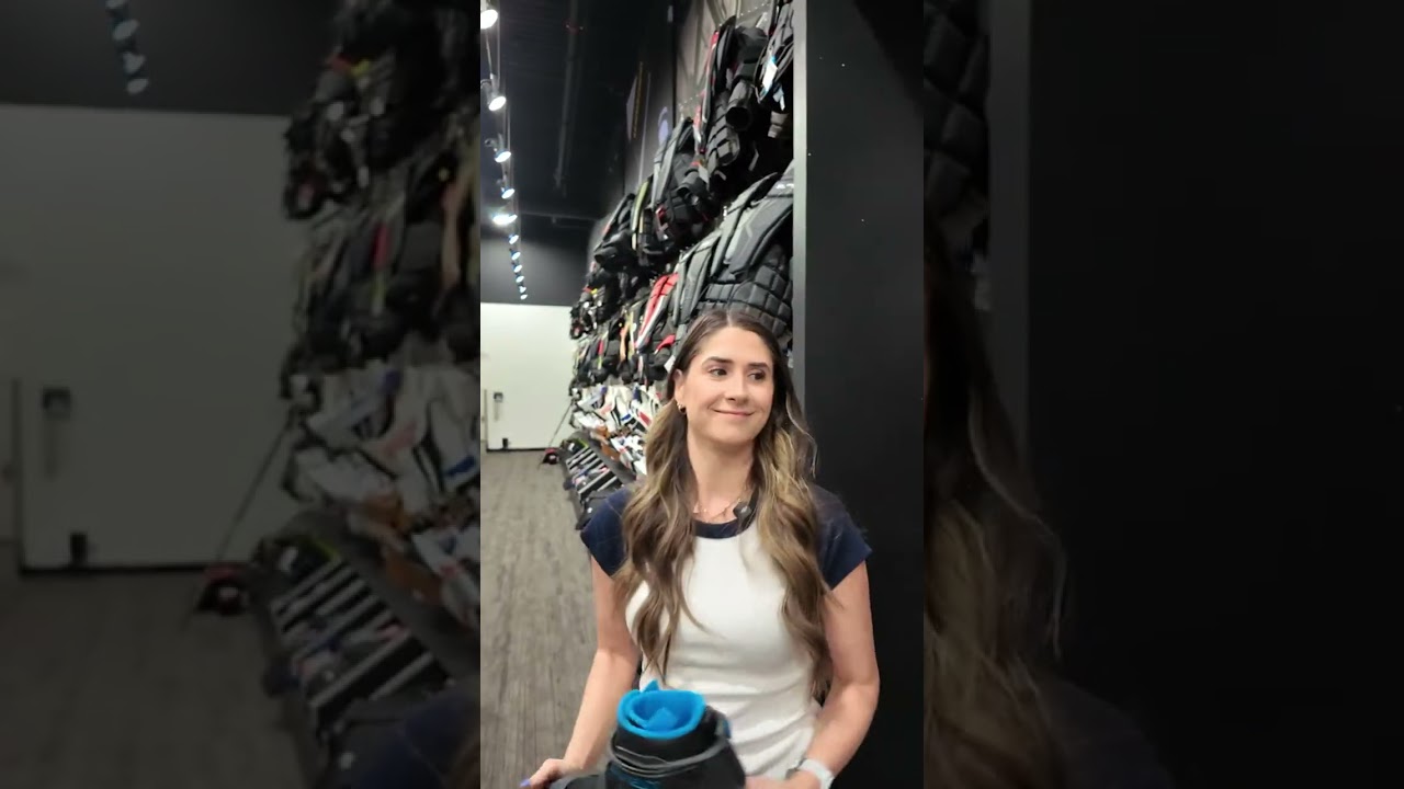 Meg tries goalie: Part 1 - Should we get her to try all the gear on next?