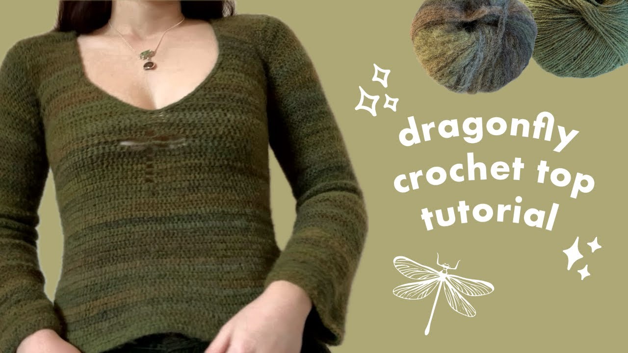 Dragonfly Crochet Longsleeve Top Tutorial