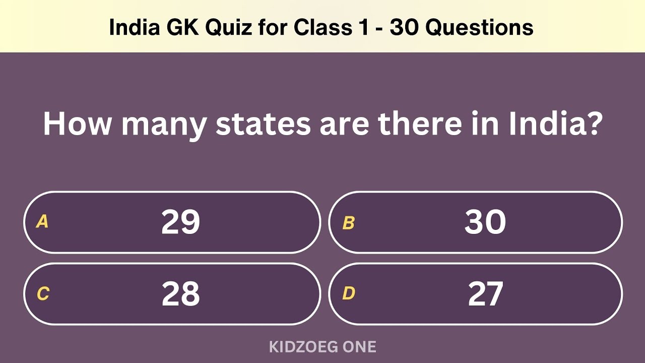 India GK Quiz for Class 1 | 30 Questions | Independence Day & Republic Day Special | Kids Quiz India