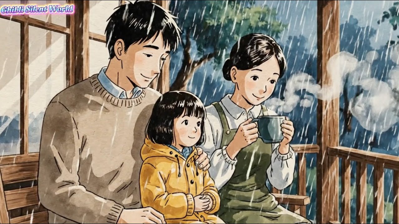 A Cold Day Outside, A Warm Night Inside, A Quiet Day in a Forest Home | Ghibli Silent Asmr