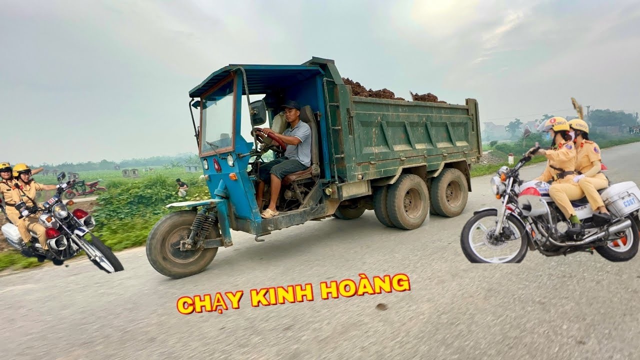 3 công nông khỏe nhất chở đất bốc đầu cực căng | Large three-wheeled vehicle carrying soil