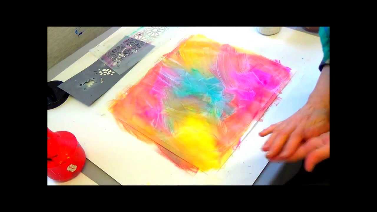 Acrylmalerei Techniken   Spritztechnik mit Wasser  Teil 1