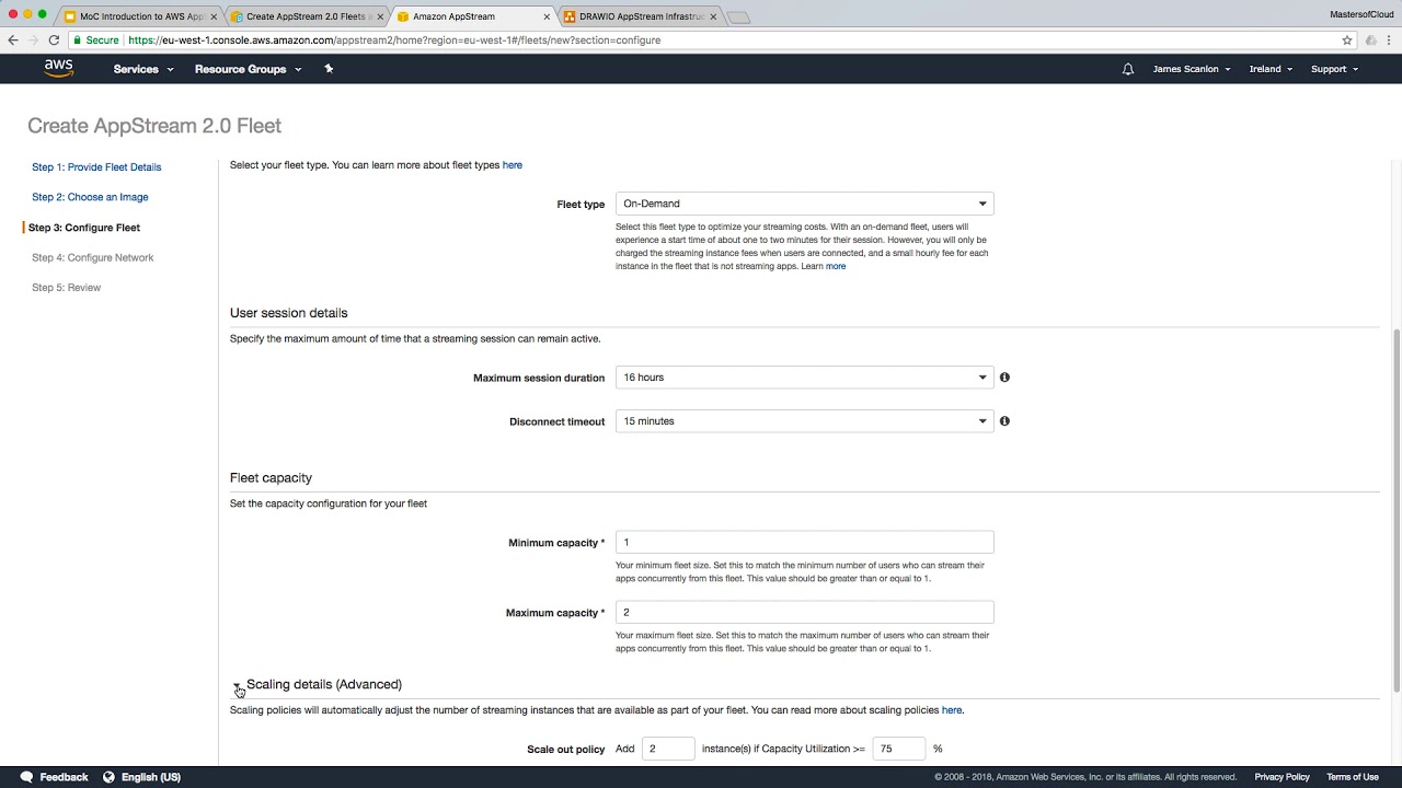 Lesson 7.2 Amazon AppStream 2.0 Intro to Fleets - DEMO