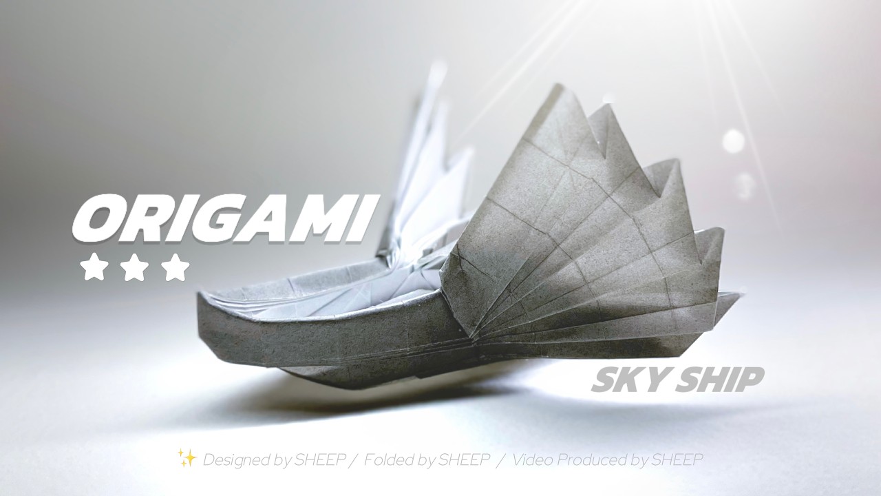 Challenge Modern Origami #24 / Sky Ship / 1Sheet of Paper Only! DIY Magical Sky Ship Tutorial.