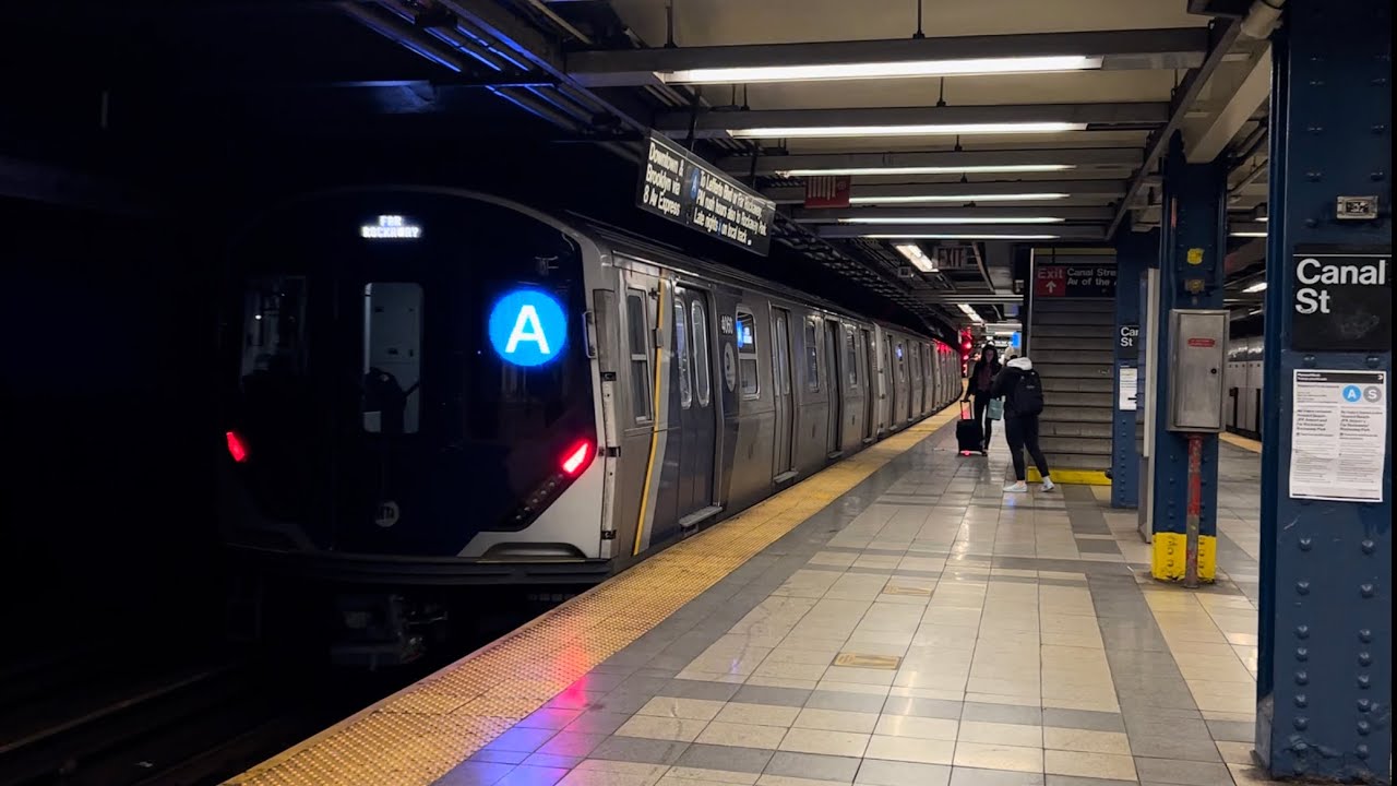 IND 8th Ave Line: (A) Exp and (C) (E) Lcl Trains @ Canal St (R46, R68A, R160A-2, R160B, R179, R211A)