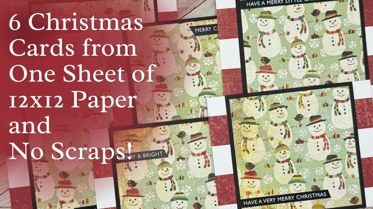 Easy No Scrap Christmas Cards from 12x12 Paper