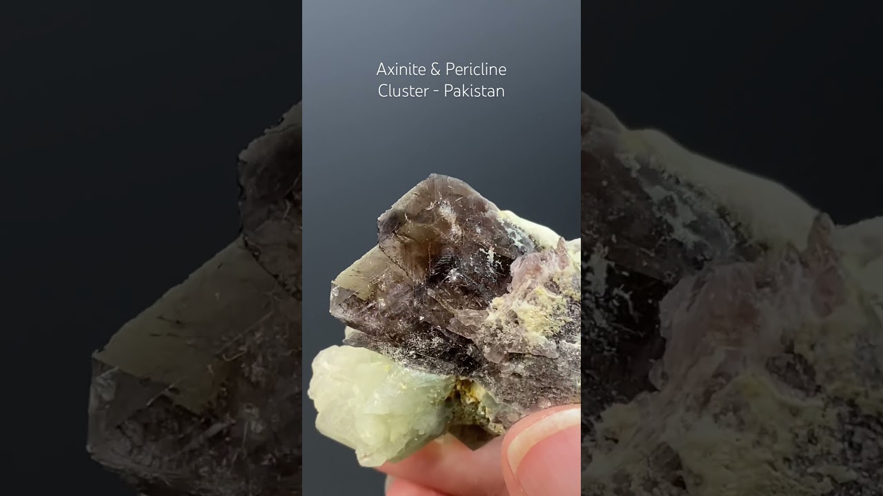 Axinite Crystals with Green Pericline from Shigar Valley, Skardu, Pakistan