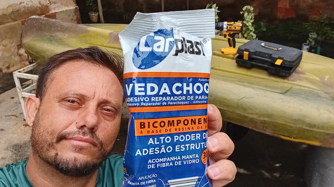 CONSERTEI A TRINCA DO CAIAQUE! O Veda Choque funciona mesmo?