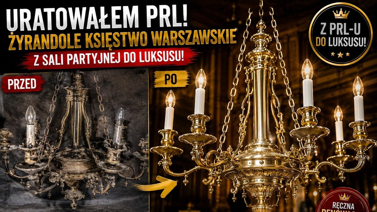 odnowienie żyrandoli mosiężnych z PRL z om&oacute;wieniem
