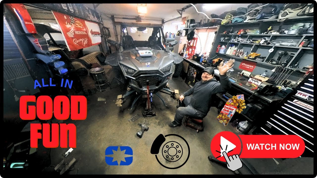 BROKEN ! ! -  2 Guys,1 RZR Simple Brake job turns out bad, fire up the parts cannon!! #utv #shoptalk
