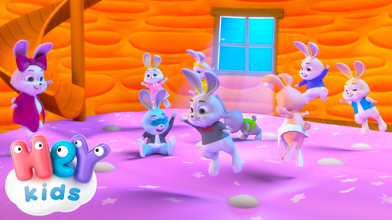 10 dans le lit 🐰🛌 | HeyKids Comptines pour bébé | Animaj Kids