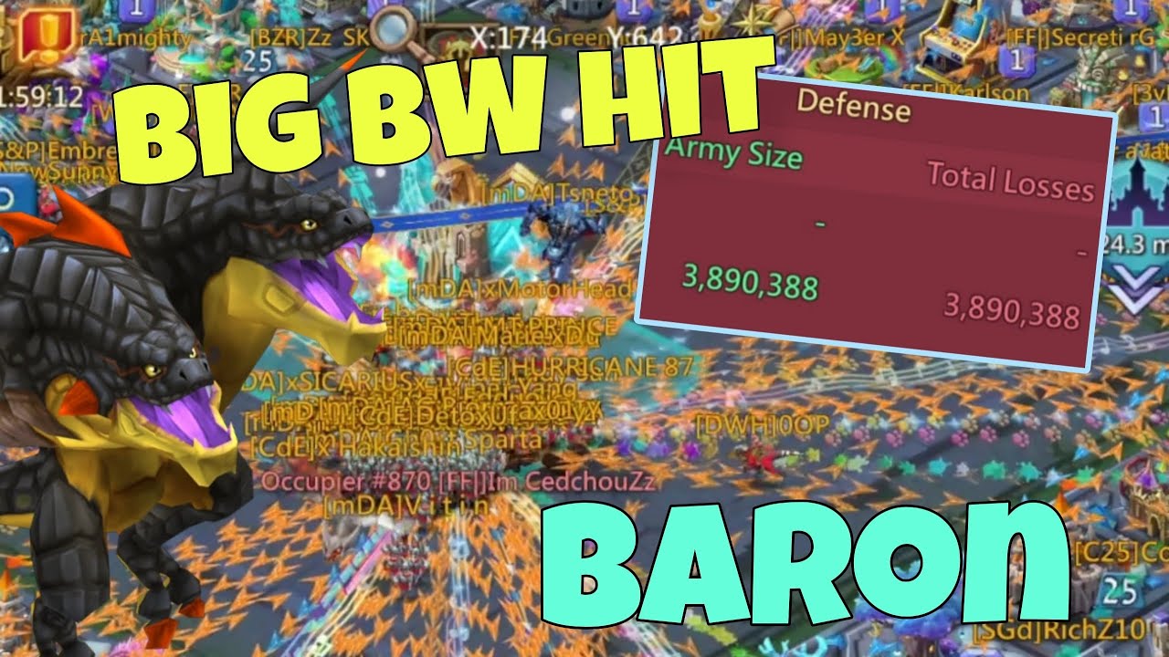 Lords Mobile - Kicking shit out of push with FULL t5 and bot. Lost one rally? Huge BW hit