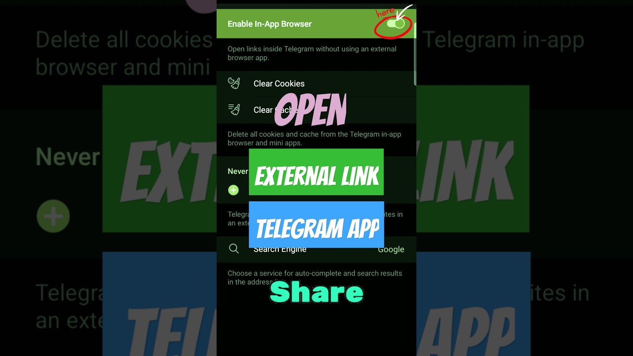 Open External Link within the Telegram App,How? #shortsfeed #telegramsettings  #ytshorts