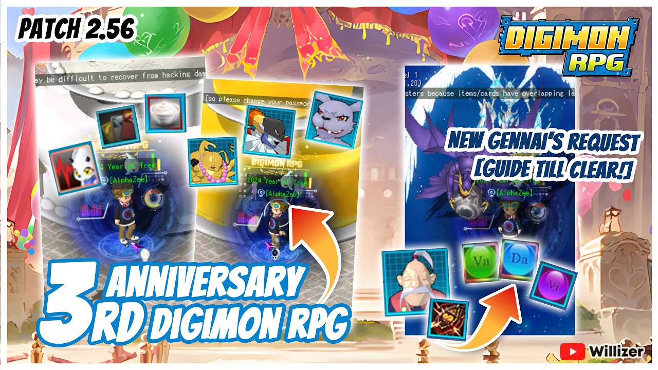 Digimon RPG - New Gennai Quest Full Guide and 3rd Anniversary Celebration