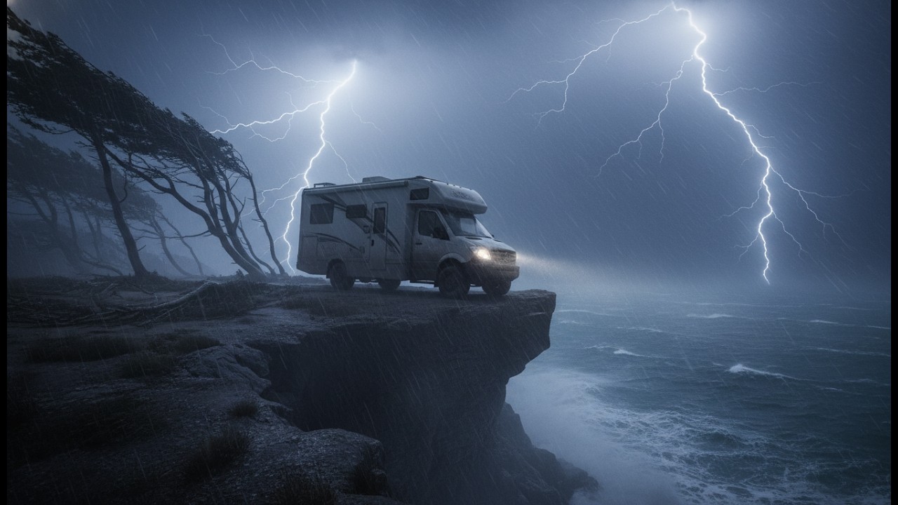 TRAPPED & ALONE: 80mph Hurricane Winds Nearly FLIPPED My Van! | Scariest Solo Night