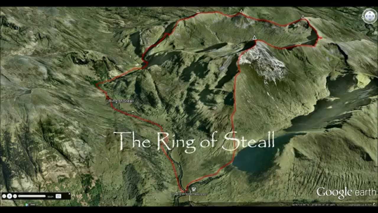 Four Munros in the Ring of Steall in Google Earth 3D