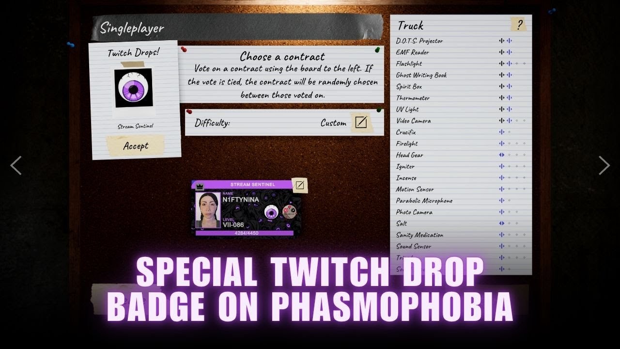How to Get the Chronicle Foil Badge in Phasmophobia (Twitch Drop Guide!) 🟣👻