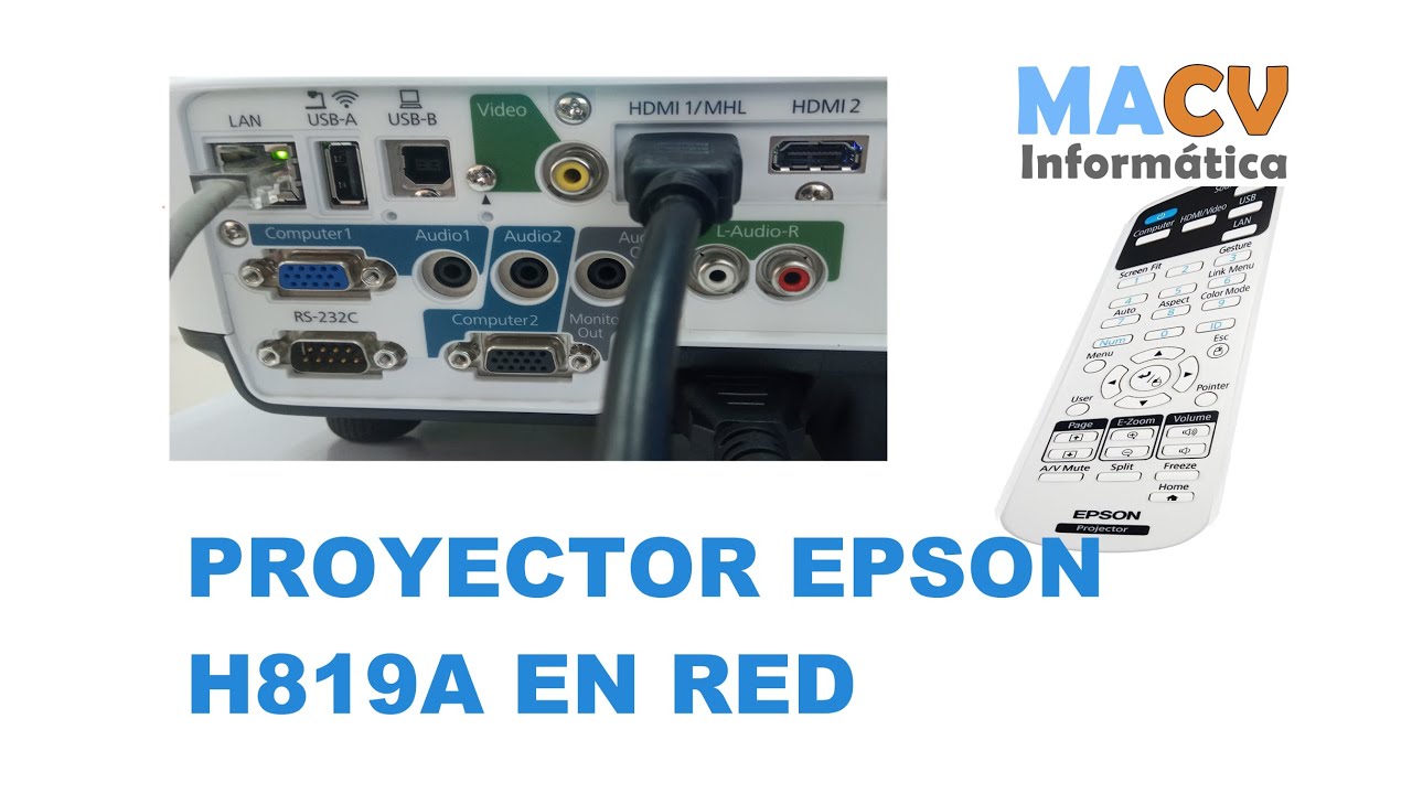 Conexion de proyector EPSON con cable de Red