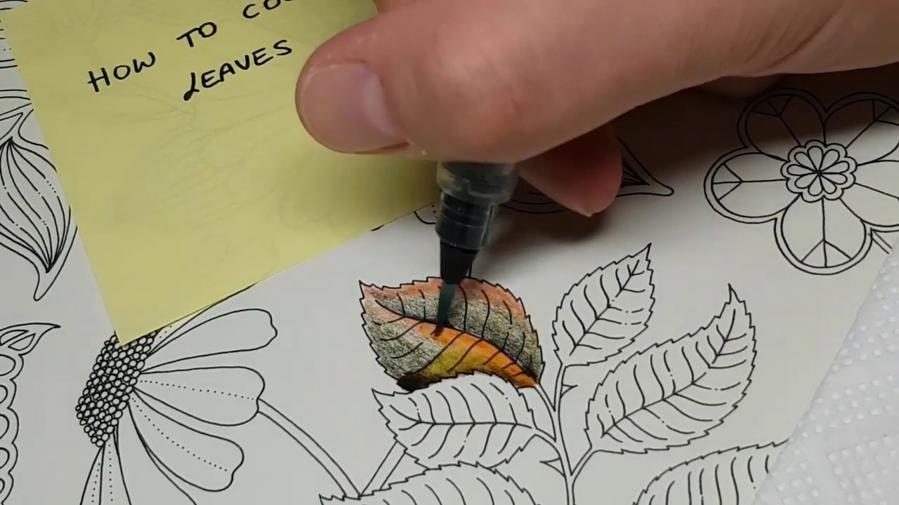 Derwent Inktense Pencils - how I colour leaves